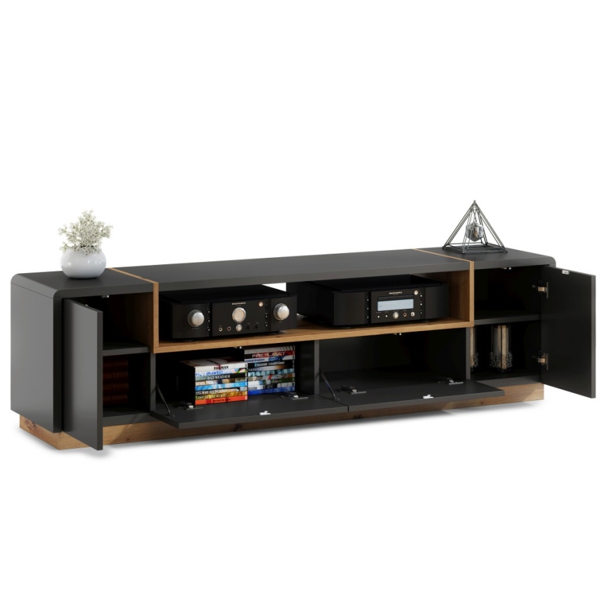 Tavolo TV FRED antracite/quercia artisan