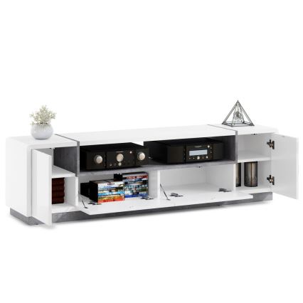 Tavolo TV FRED bianco/grigio