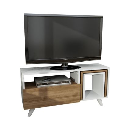 Tavolo TV NOVELLA 51x90 cm bianco/marrone