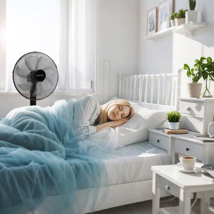 Taylor Swoden - Ventilatore a piantana 50W/230V 122 cm nero
