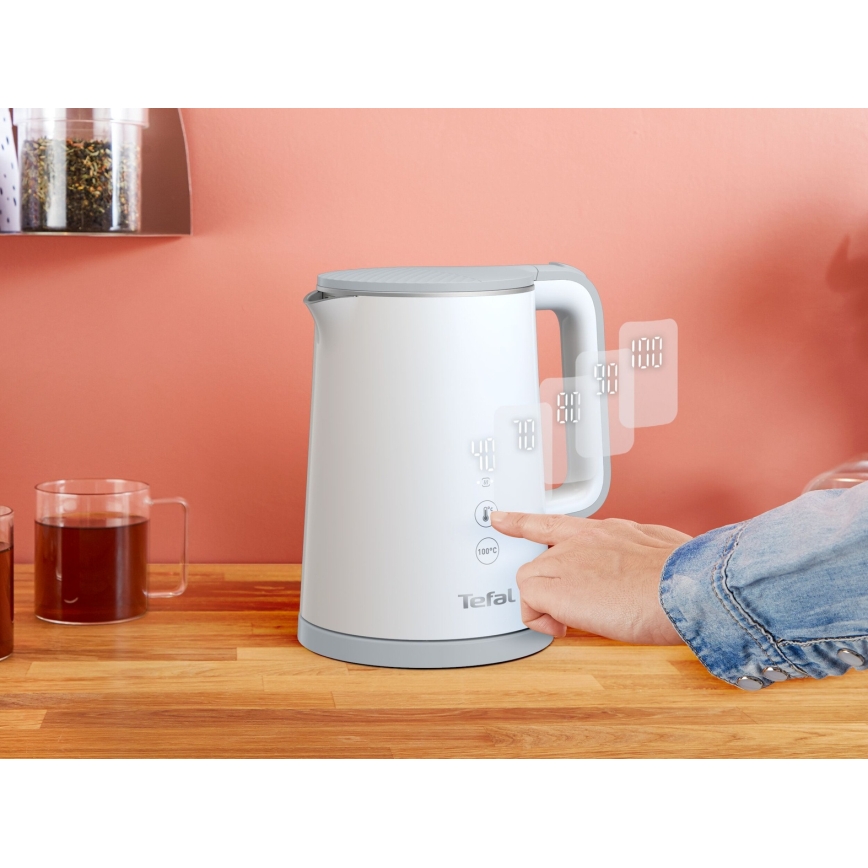 Tefal - Bollitore elettrico rapido SENSE 1 l 1800W/230V bianco