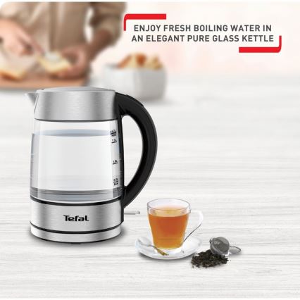 Tefal - Bollitore GLASS 1,7 l  2200W/230V cromo opaco