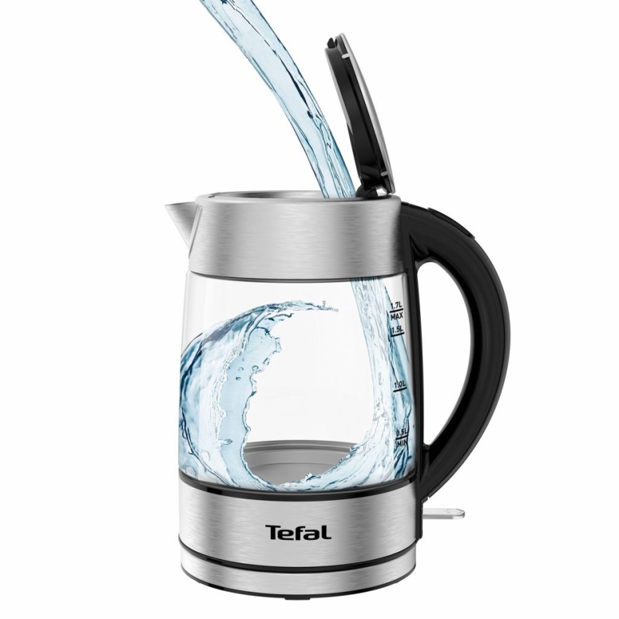 Tefal - Bollitore GLASS 1,7 l  2200W/230V cromo opaco