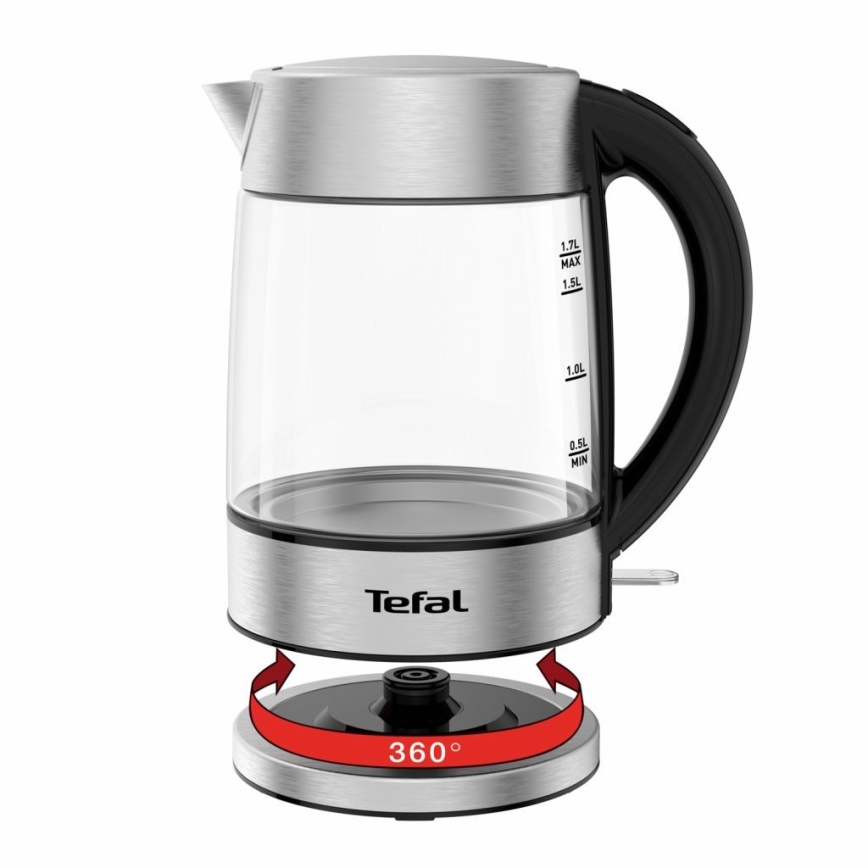 Tefal - Bollitore GLASS 1,7 l  2200W/230V cromo opaco