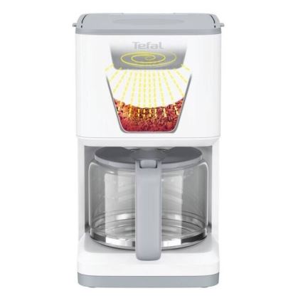 Tefal - Caffettiera a goccia con display LCD SENSE 1000W/230V bianco