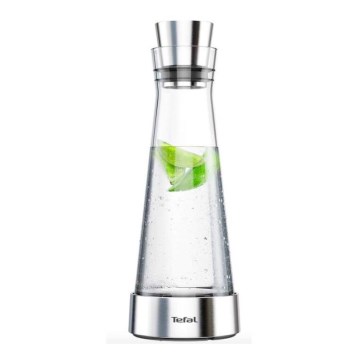 Tefal - Caraffa refrigerante in vetro FLOW SLIM 1 l acciaio inossidabile/vetro