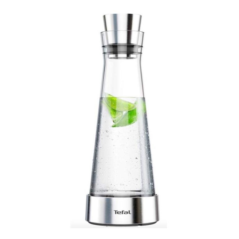Tefal - Caraffa refrigerante in vetro FLOW SLIM 1 l acciaio inossidabile/vetro