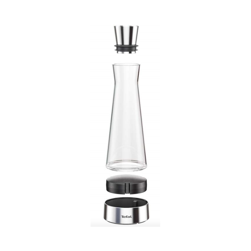 Tefal - Caraffa refrigerante in vetro FLOW SLIM 1 l acciaio inossidabile/vetro
