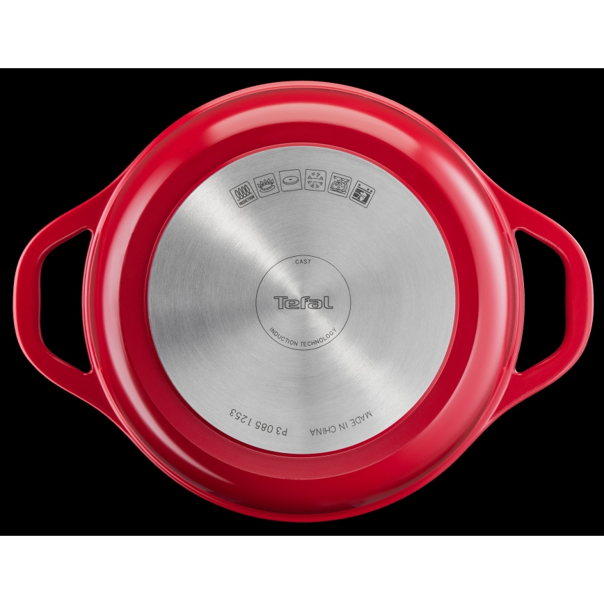 Tefal - Casseruola AIR 24 cm con coperchio, rossa