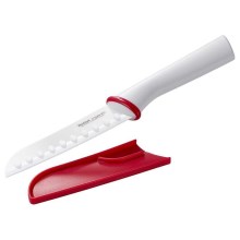 Tefal - Ceramica coltello santoku INGENIO 13 cm bianco/rosso