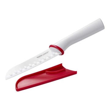 Tefal - Ceramica coltello santoku INGENIO 13 cm bianco/rosso