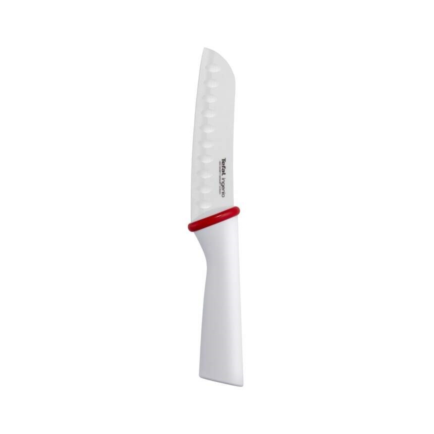 Tefal - Ceramica coltello santoku INGENIO 13 cm bianco/rosso