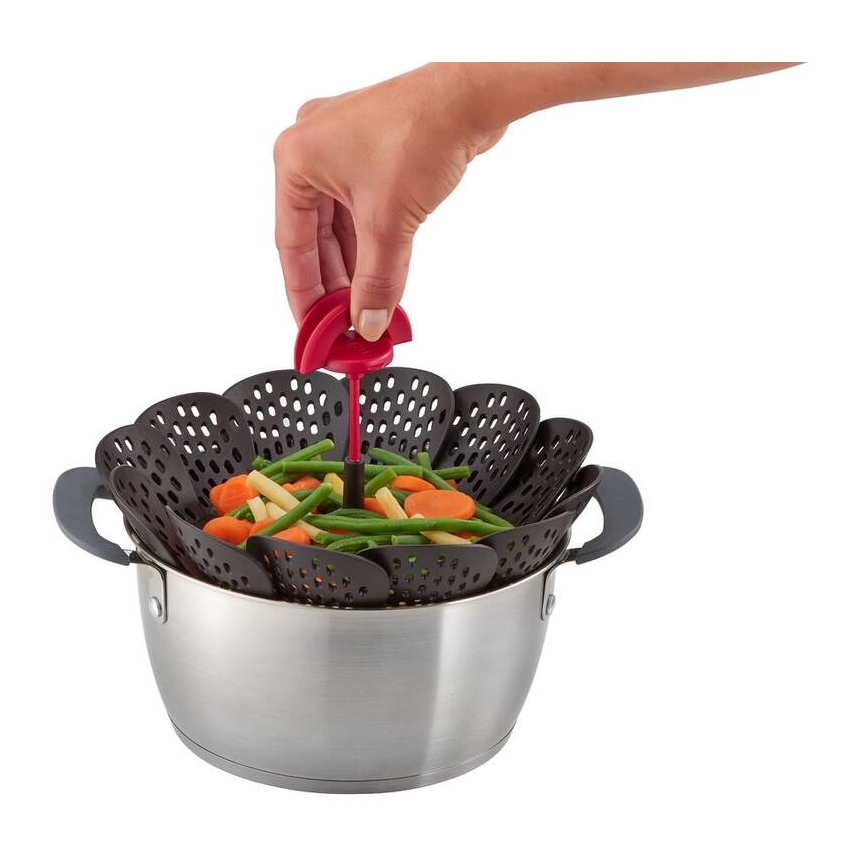 Tefal - Cestello per la cottura a vapore INGENIO nero/rosso