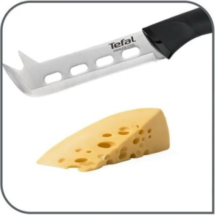 Tefal - Coltello per formaggio in acciaio inox COMFORT 12 cm cromo lucido/nero