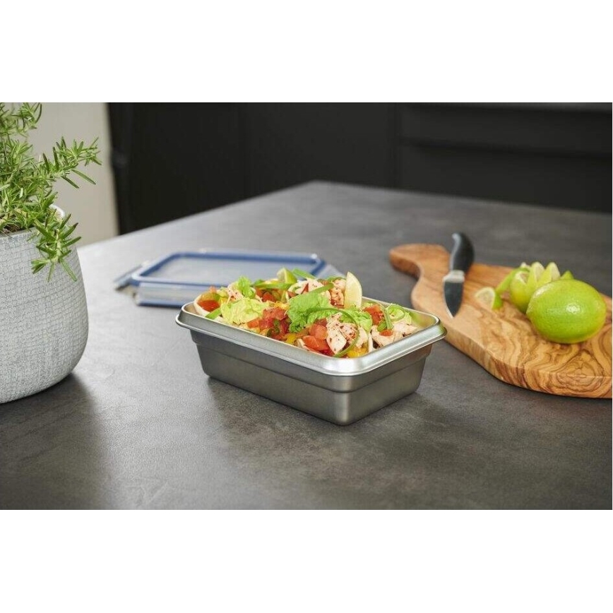 Tefal - Contenitore per alimenti 0,8 l MSEAL STEEL blu/acciaio inossidabile