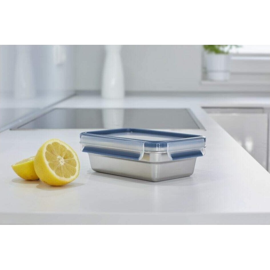 Tefal - Contenitore per alimenti 0,8 l MSEAL STEEL blu/acciaio inossidabile