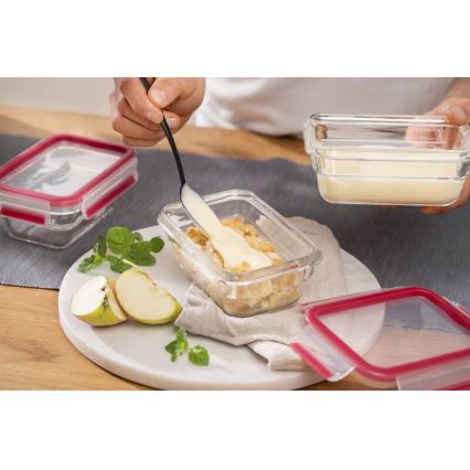 Tefal - Contenitore per alimenti 1,1 l MSEAL GLASS rosso/vetro