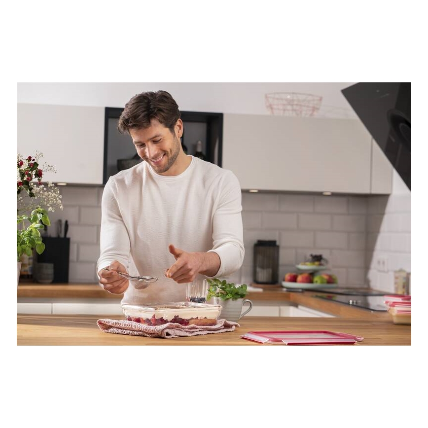 Tefal - Contenitore per alimenti 2 l MSEAL GLASS rosso/vetro
