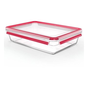 Tefal - Contenitore per alimenti 3 l MSEAL GLASS rosso/vetro