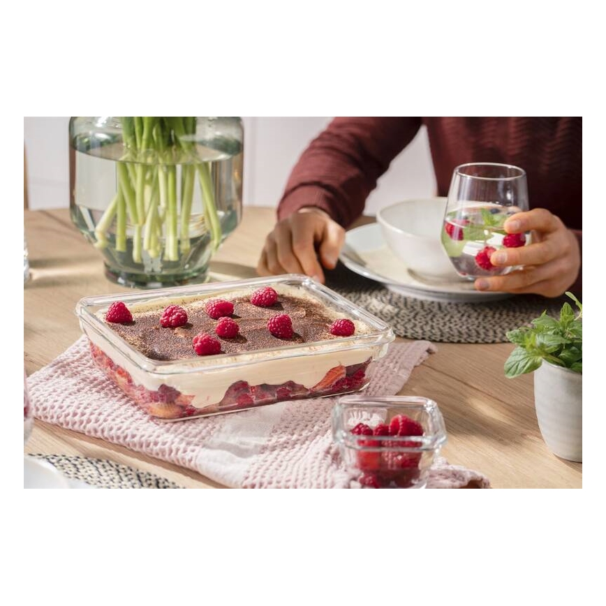Tefal - Contenitore per alimenti 3 l MSEAL GLASS rosso/vetro