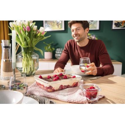 Tefal - Contenitore per alimenti 3 l MSEAL GLASS rosso/vetro