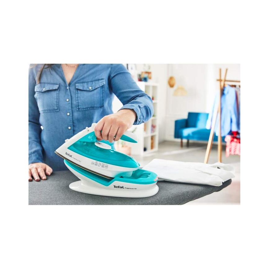 Tefal - Ferro a vapore FREEMOVE AIR 2400W/230V bianco/turchese
