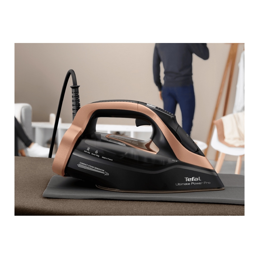 Tefal - Ferro a vapore ULTIMATE POWER 3200W/230V rame/nero