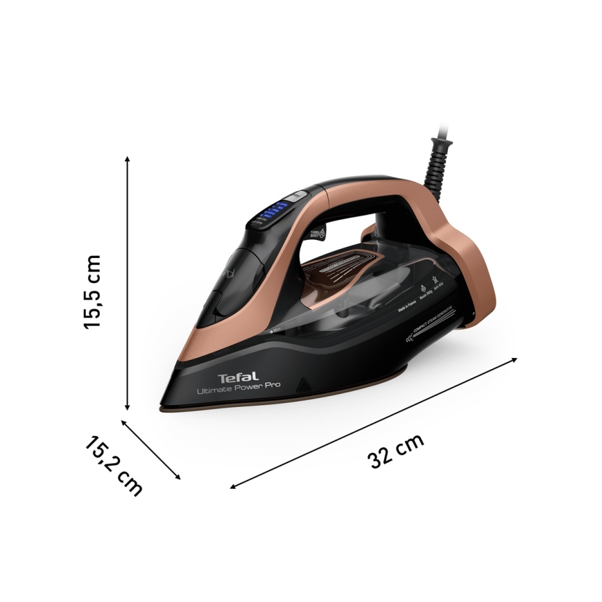 Tefal - Ferro a vapore ULTIMATE POWER 3200W/230V rame/nero