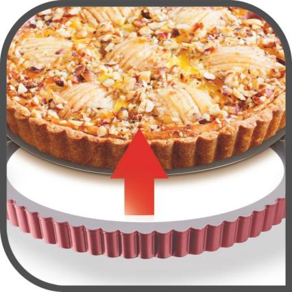 Tefal - Forma per torta con base rimovibile DELIBAKE 28 cm rosso