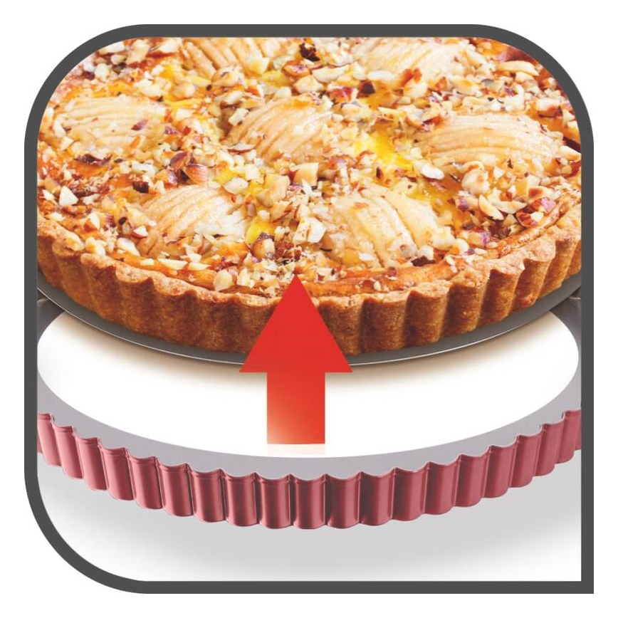 Tefal - Forma per torta con base rimovibile DELIBAKE 28 cm rosso