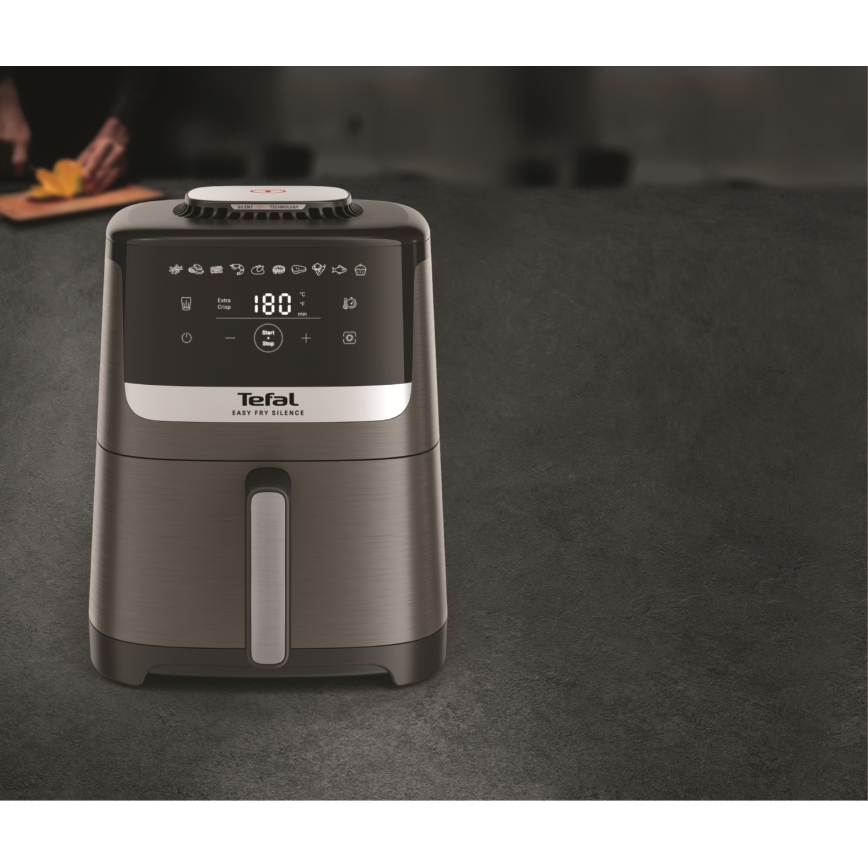Tefal - Friggitrice ad aria da 5 l EASY FRY SILENCE COAL 1400-1670W/230V