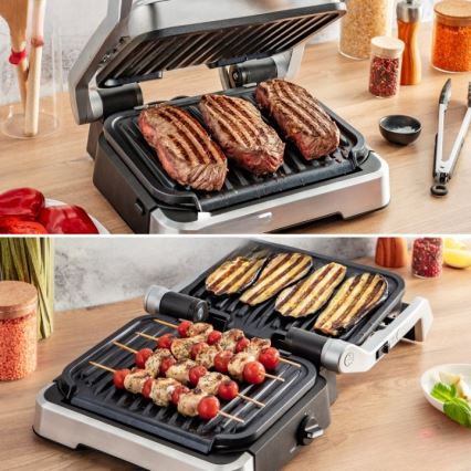 Tefal - Grill a contatto OPTIGRILL 2 in 1 2100W/230V in acciaio inox