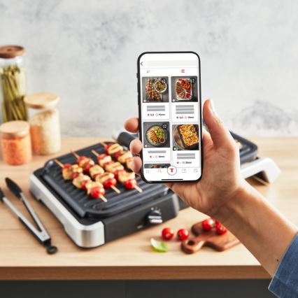 Tefal - Grill a contatto OPTIGRILL 2100W/230V cromo opaco