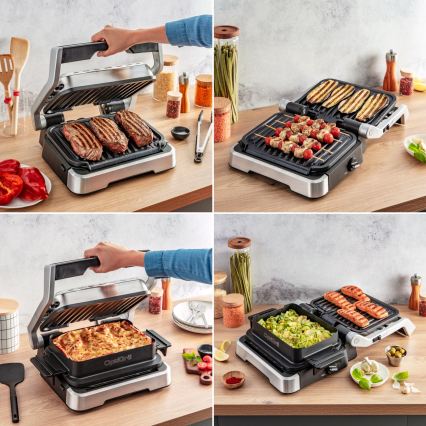 Tefal - Grill a contatto OPTIGRILL 2100W/230V cromo opaco