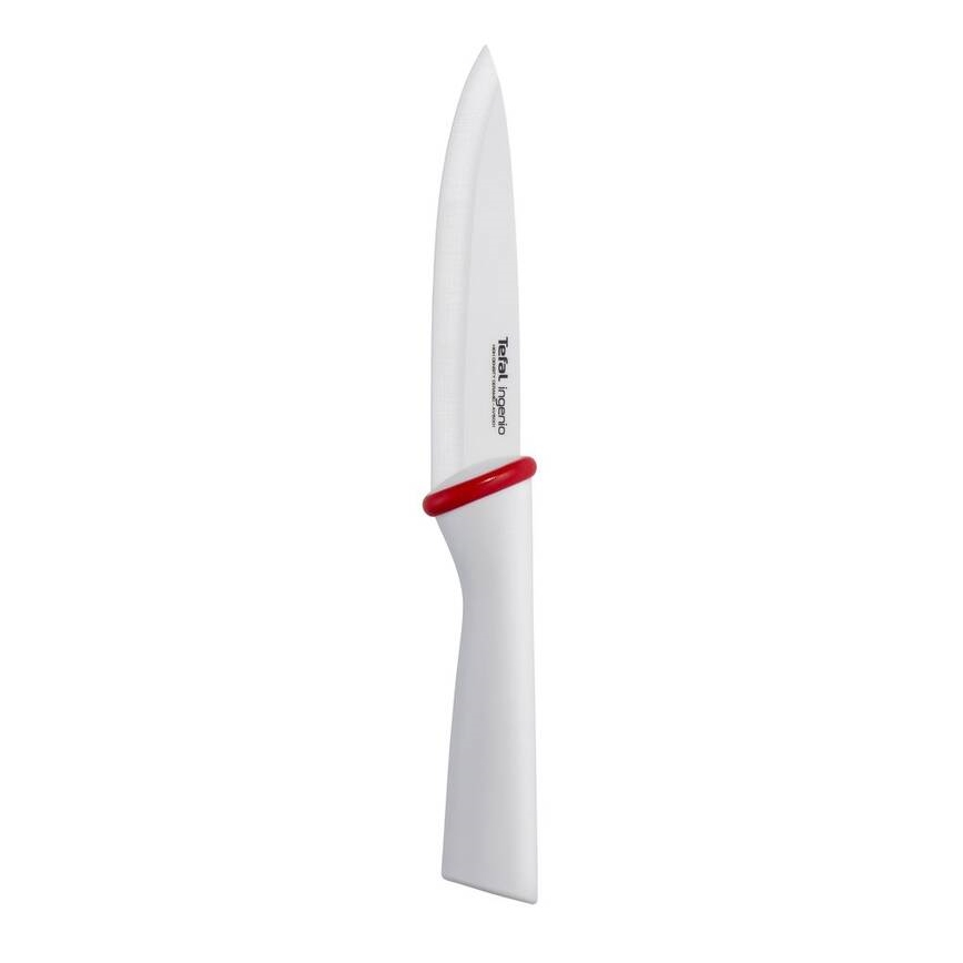 Tefal - Coltello universale in ceramica INGENIO 13 cm bianco/rosso