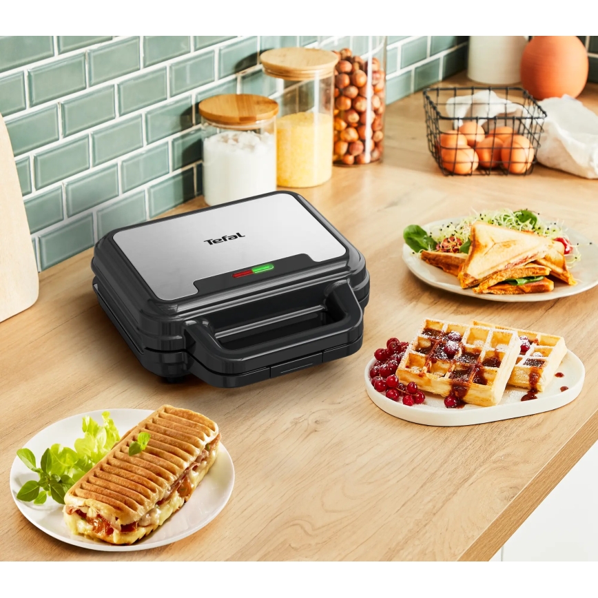 Tefal - Macchina per i panini ULTRA COMPACT 3in1 700W/230V nero/cromo opaco