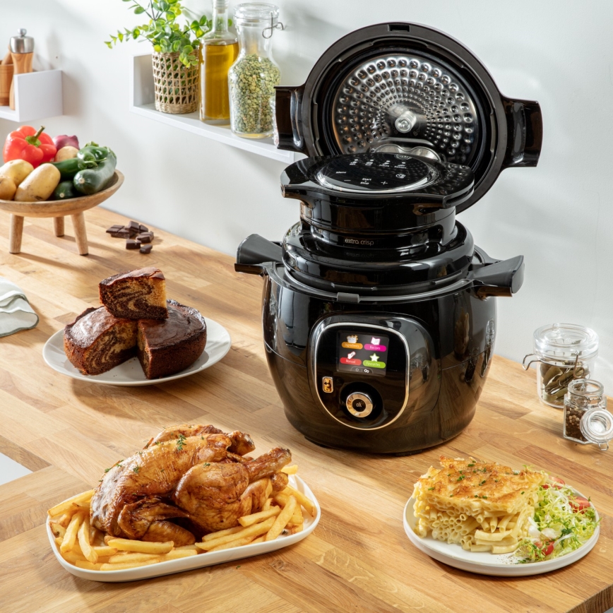 Tefal - Pentola a pressione elettrica multifunzione con accessori 6 l 1600W/230V nera
