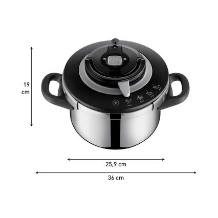 Tefal - Pentola a pressione 4,5 l CLIPSO+ CHEF acciaio inossidabile