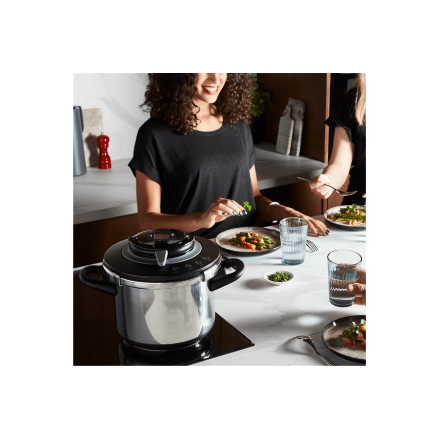 Tefal - Pentola a pressione 6 l CLIPSO+ CHEF acciaio inossidabile