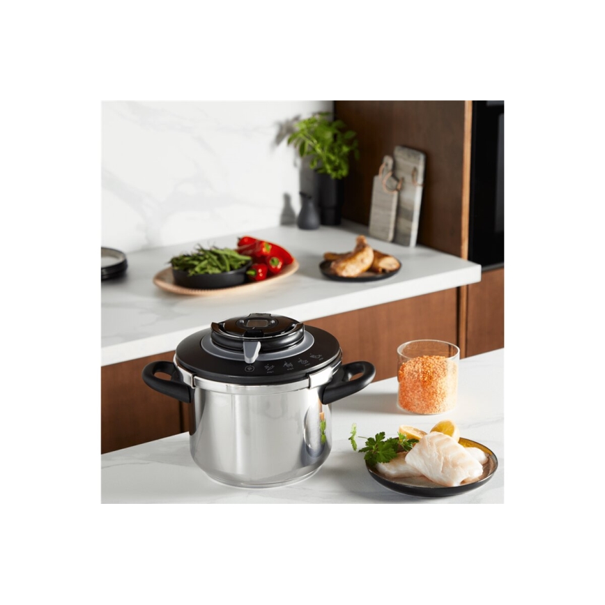 Tefal - Pentola a pressione 6 l CLIPSO+ CHEF acciaio inossidabile