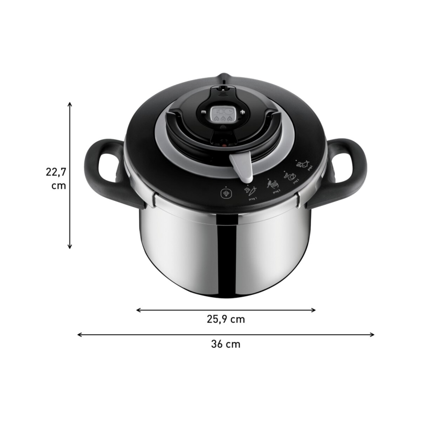 Tefal - Pentola a pressione 6 l CLIPSO+ CHEF acciaio inossidabile