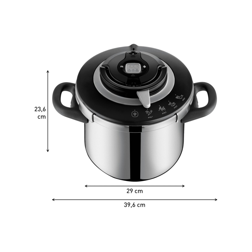 Tefal - Pentola a pressione 8 l CLIPSO+ CHEF acciaio inossidabile