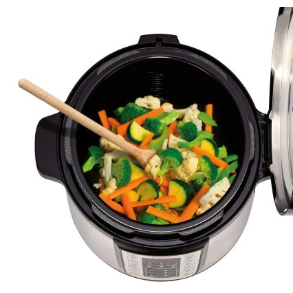 Tefal - Pentola a pressione elettrica multifunzione ALL IN ONE POT 1100W/230V cromo/nero