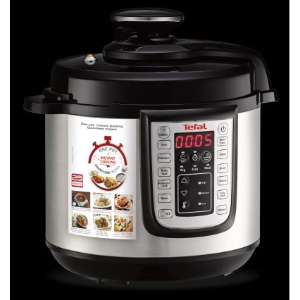 Tefal - Pentola a pressione elettrica multifunzione ALL IN ONE POT 1100W/230V cromo/nero