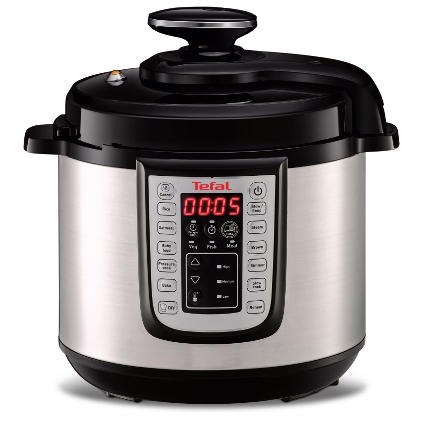 Tefal - Pentola a pressione elettrica multifunzione ALL IN ONE POT  1100W/230V cromo/nero