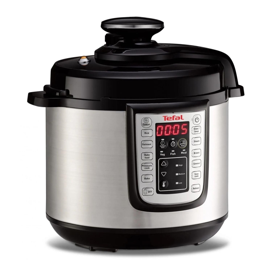 Tefal - Pentola a pressione elettrica multifunzione ALL IN ONE POT 1100W/230V cromo opaco/nero
