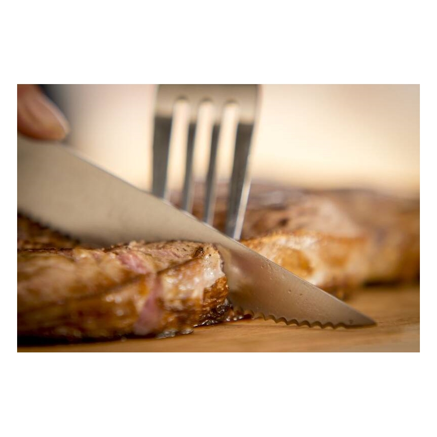 Tefal - Set da 4 coltelli da bistecca in acciaio inox ICE FORCE 11 cm cromo lucido/nero