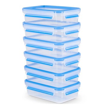 Tefal - Set da 6 contenitori per alimenti 0,8 l MASTER SEAL FRESH blu