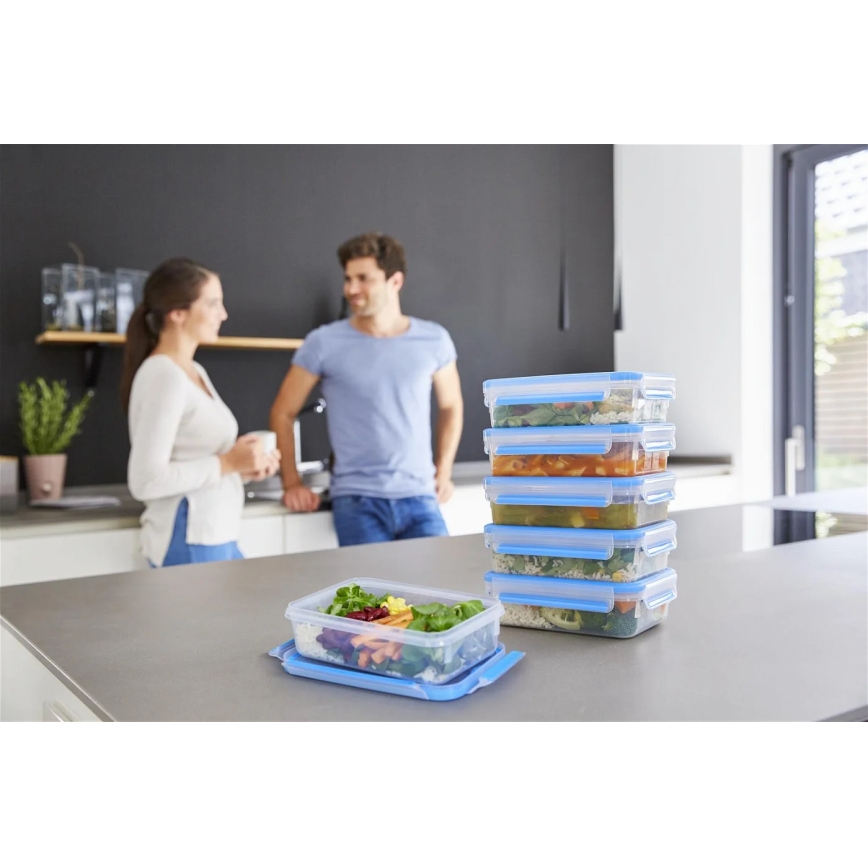 Tefal - Set da 6 contenitori per alimenti 0,8 l MASTER SEAL FRESH blu