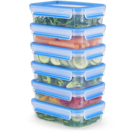 Tefal - Set da 6 contenitori per alimenti 0,8 l MASTER SEAL FRESH blu